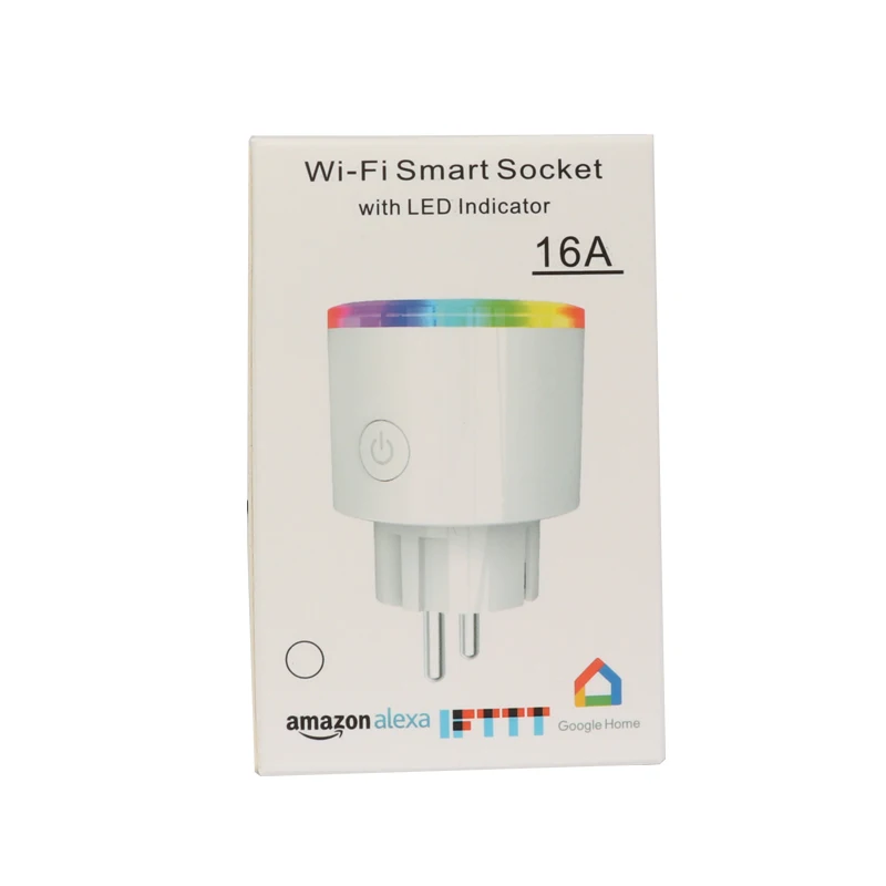 16A ЕС RGB wifi умная вилка с монитором питания, wifi Беспроводная умная розетка с Google Home Alexa Голосовое управление