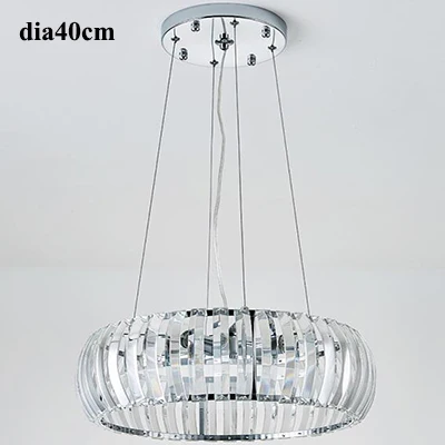 S size-dia40cm Современные хрустальные люстры, люстры для столовой, хромированные металлические светодиодные подвесные люстры, подвесные светильники для фойе - Цвет абажура: S size-dia40cm