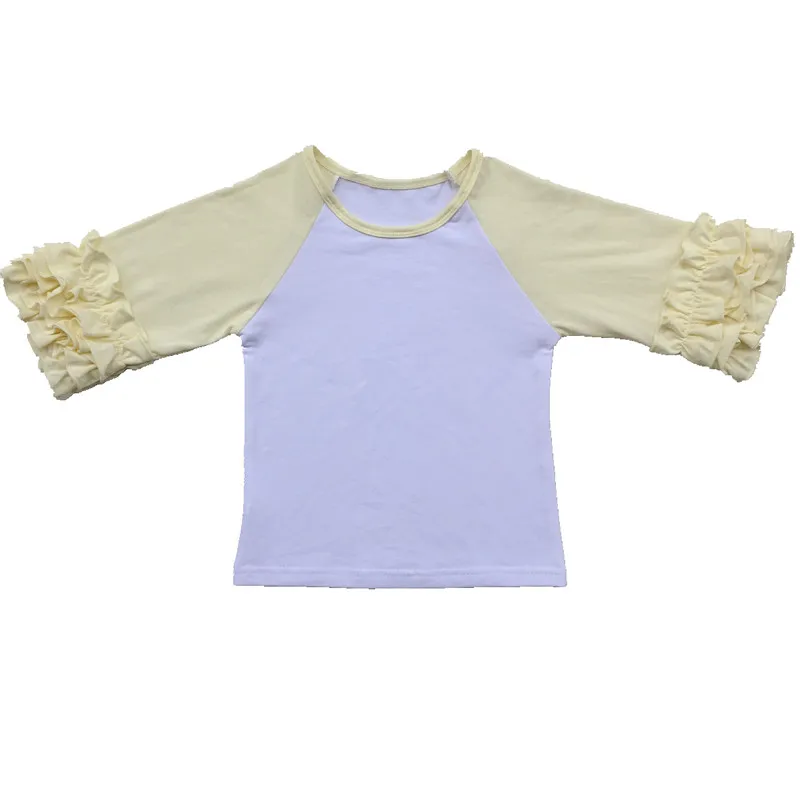 Детская футболка сделай сам хлопковая Футболка с манжетами и оборками для