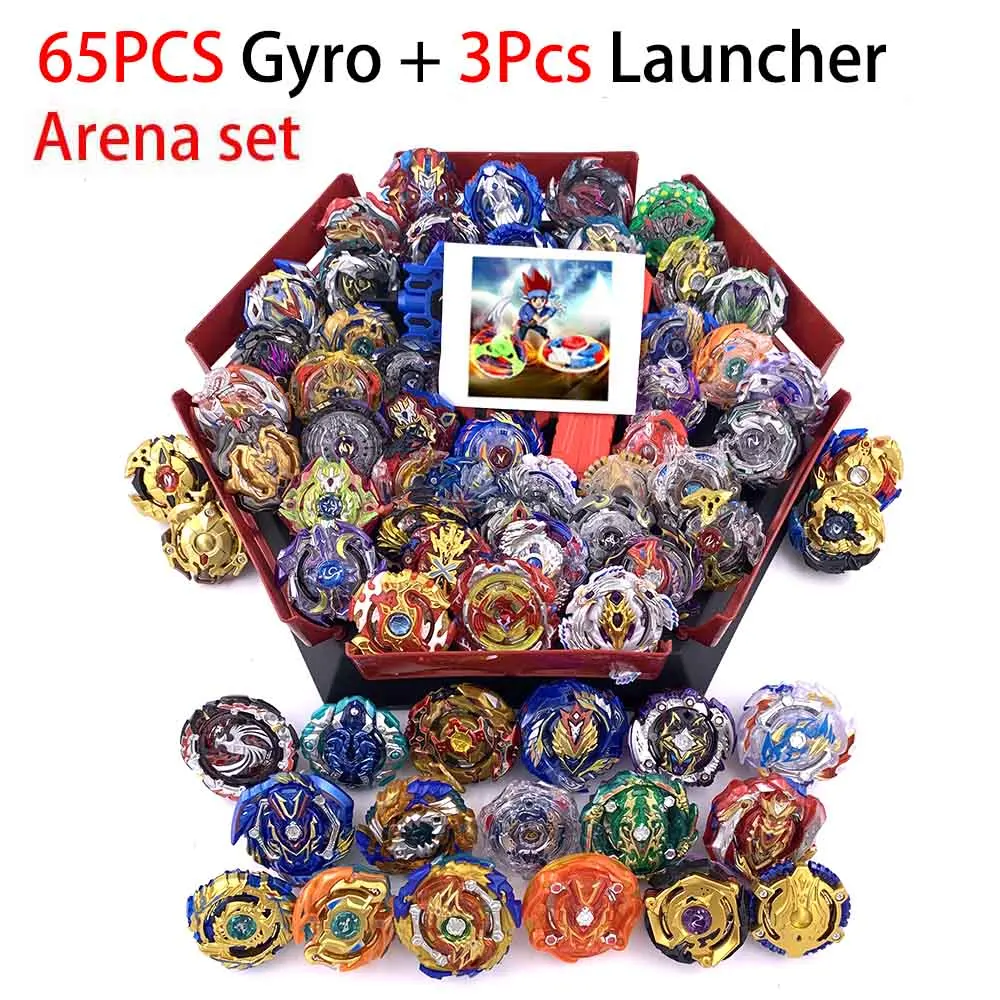 Все топы набор пусковых устройств Beyblade GT God Bey blade blades Burst высокая производительность Battling Top Toys для детей Bables Bayblade - Цвет: 38-ZDP-68PCS