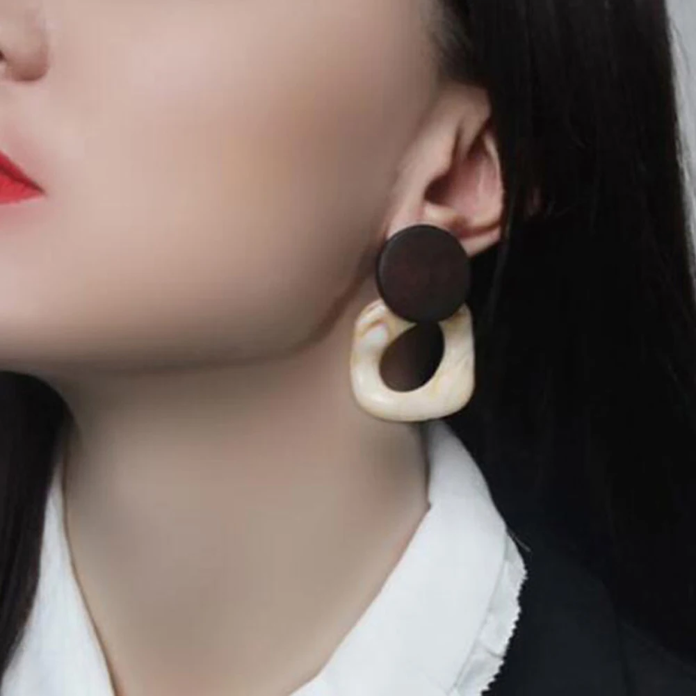 Модные большие висячие серьги из смолы для женщин новинка 2019 корейские