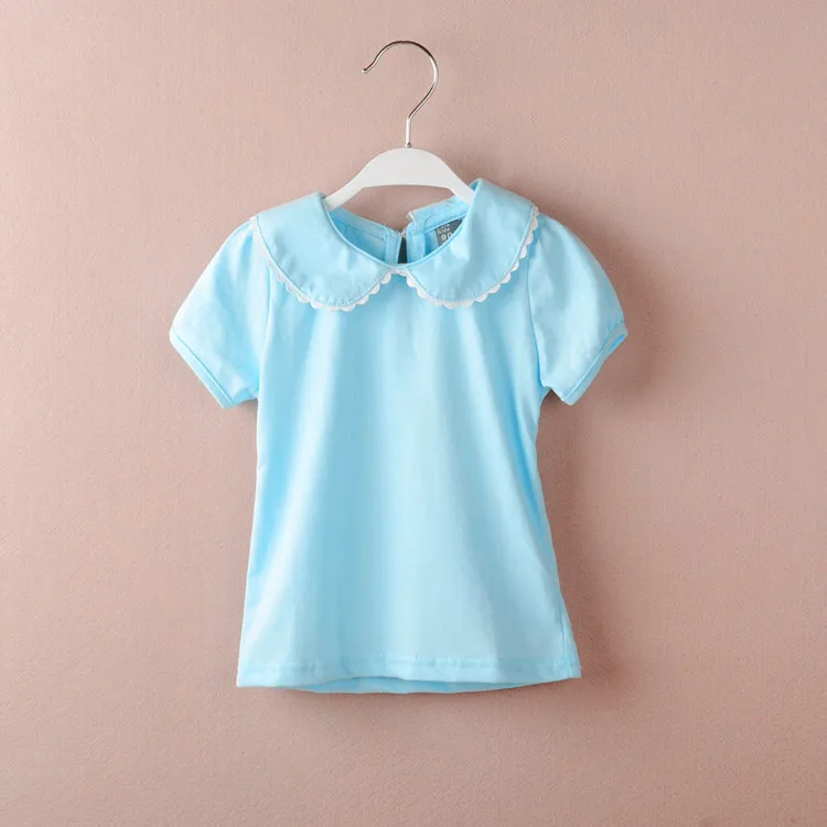 Футболка для маленьких девочек хлопковая футболка с короткими рукавами круглым
