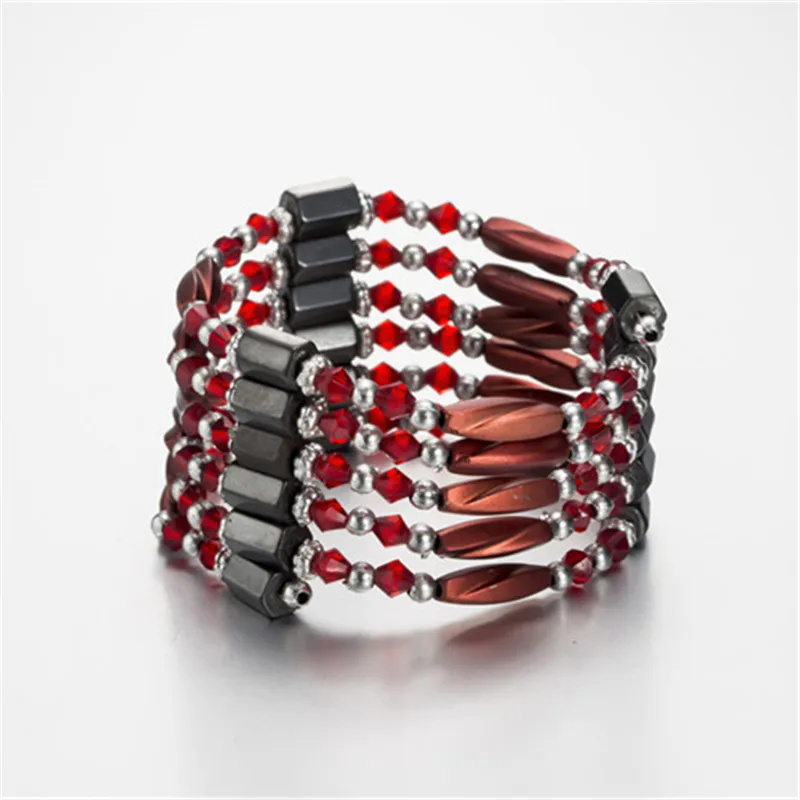 Magnetic Bracelet Womens Health Natural Hematite Beads Arbitrarily Adjustable Charm Multilayer Bracelets For Women | Украшения и