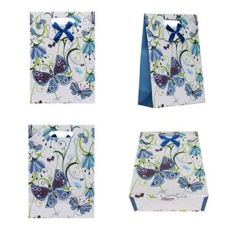 20 шт./лот модная сумка для покупок с рисунком бабочки и упаковка Подарочный пакет