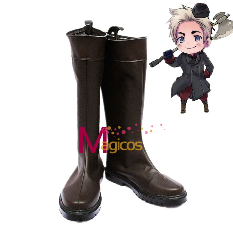 

Anime APH Axis Powers Hetalia Denmark Brown Boots Cosplay Party Shoes Custom Made