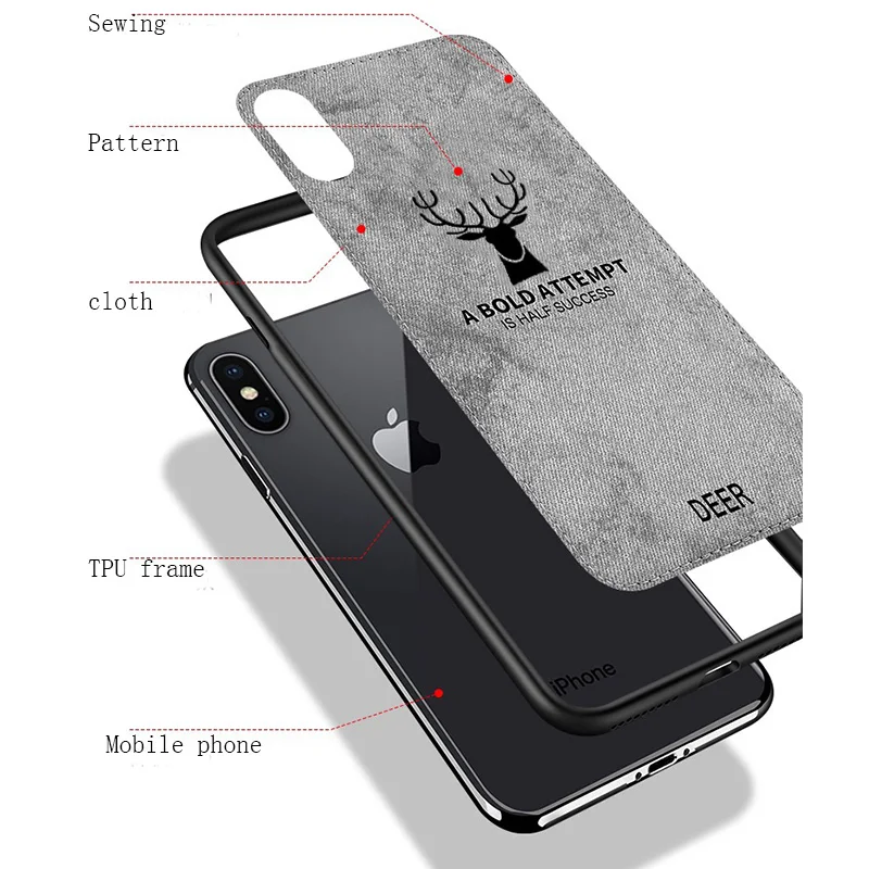Противоударный тканевый чехол с оленем для Xiaomi Redmi 7 Note 6 Pro 5 Plus Mi 9 SE 8 Lite A1 A2 Max 3 Mix Poco