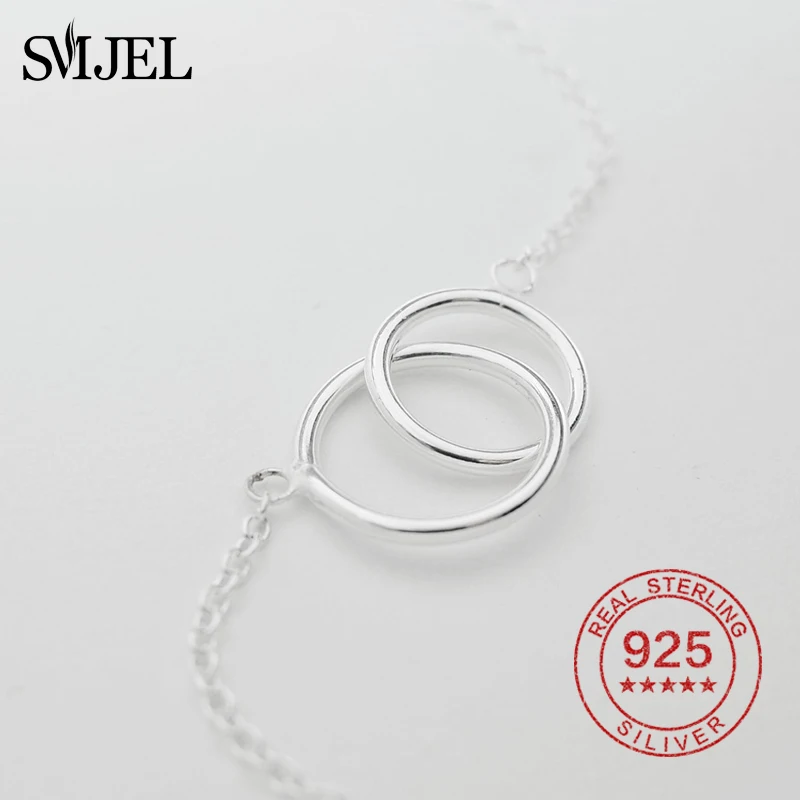 Женский браслет SMJEL из стерлингового серебра 100% пробы свадебный очаровательные