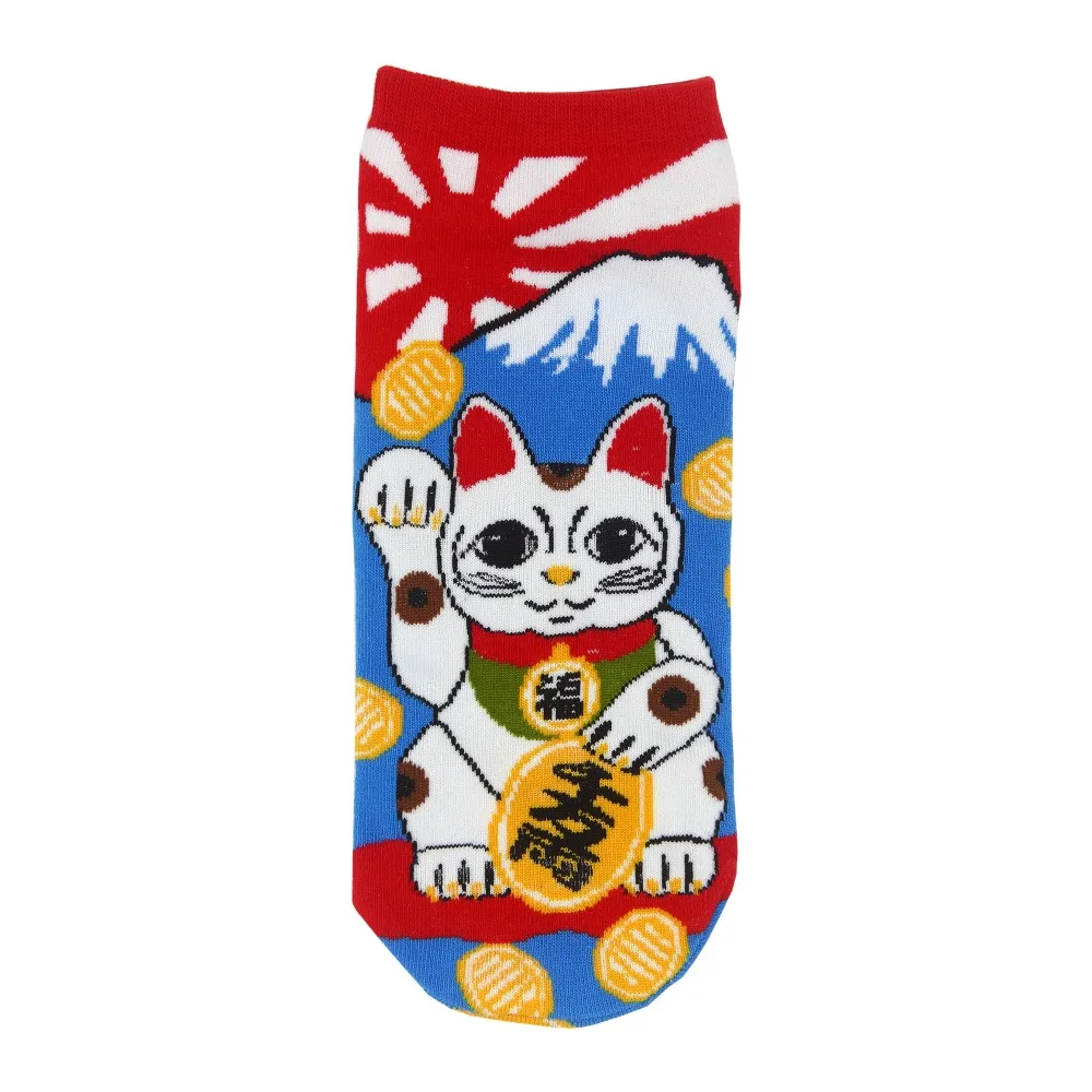 С изображением из мультфильма Lucky Cat Для женщин носки-лодочки хлопок милых котят