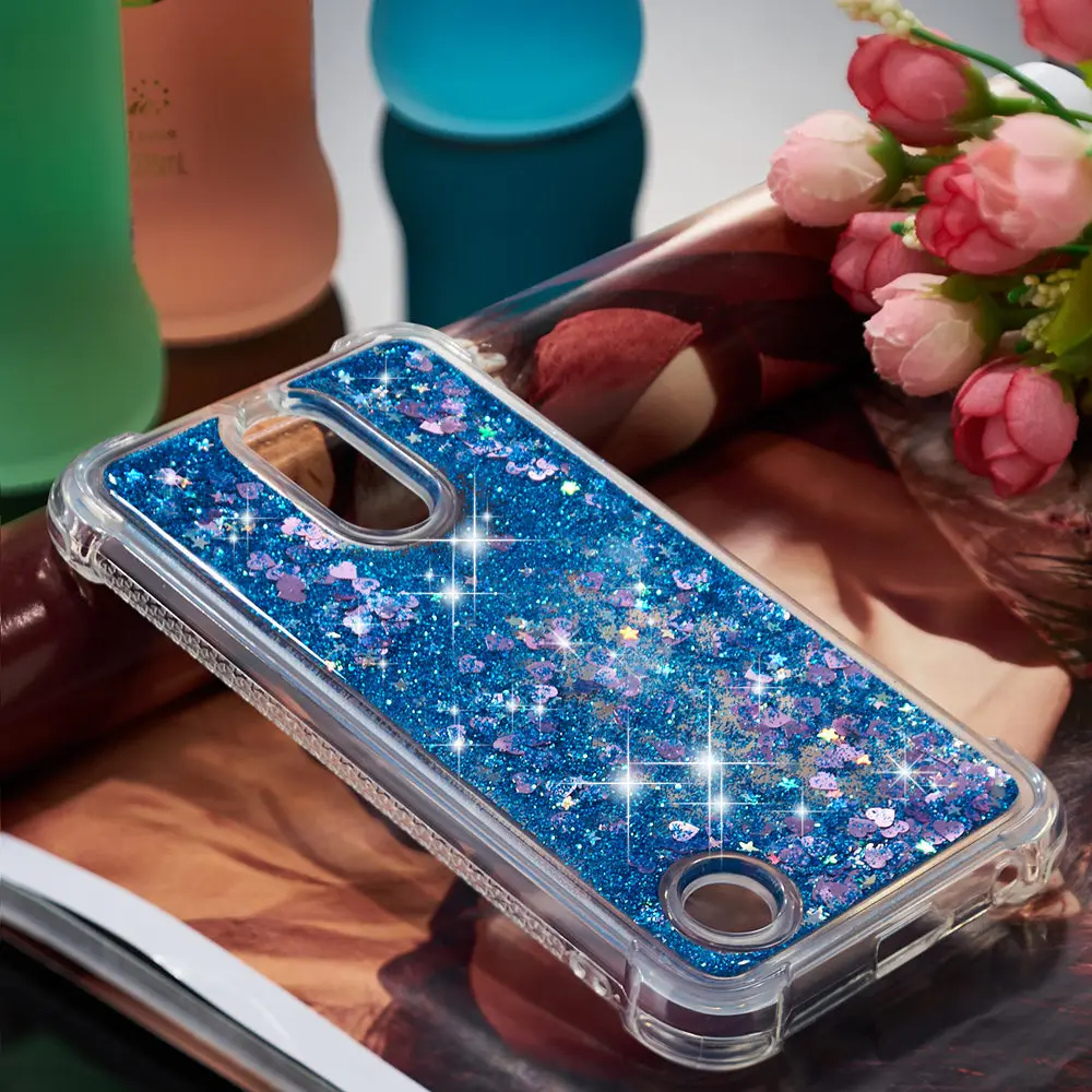 Glitter Stars Cover for LG K10 2017 M250 M250Y M250DS LGM250 LG-M250 K 10 Dynamic Liquid Quicksand Soft TPU Back Case |