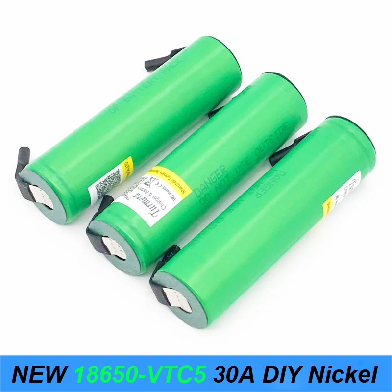 100% Оригинальные 30A разрядки 3 7 V US18650 VTC5 с DIY никель 2600mAh перезаряжаемые батареи для