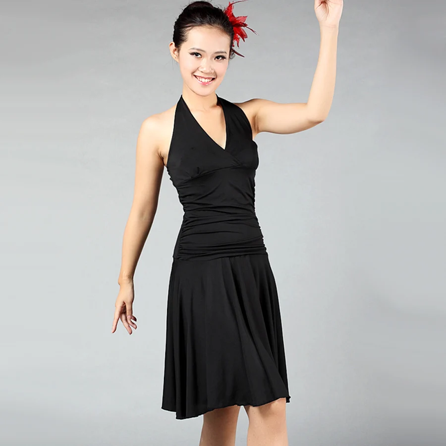 Латинское танцевальное платье женское черное/фиолетовое/красное бальное