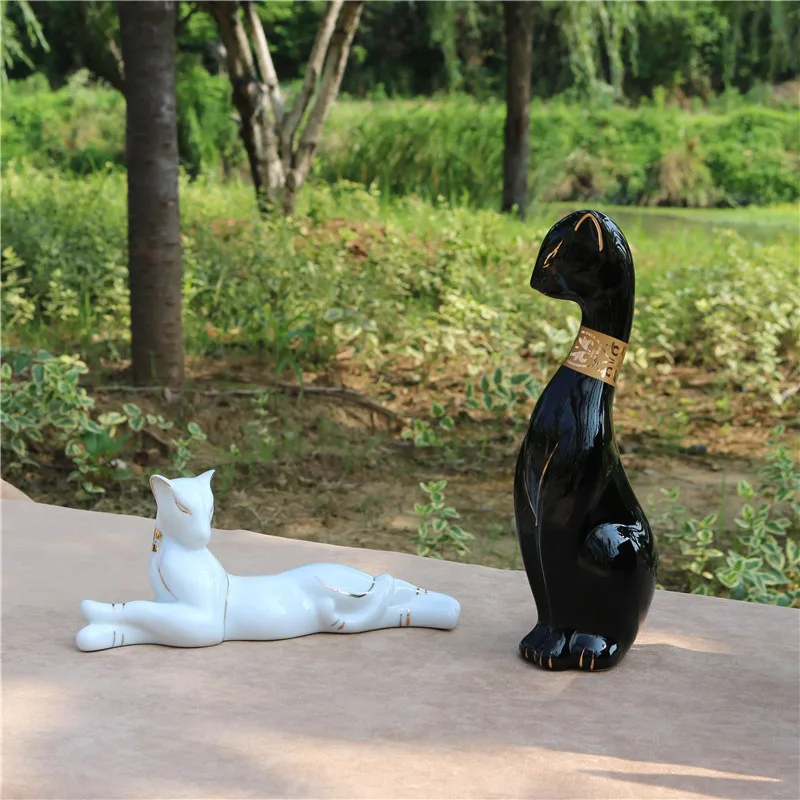 Абстрактная фарфоровая статуэтка богини бастет Кот старинная керамическая