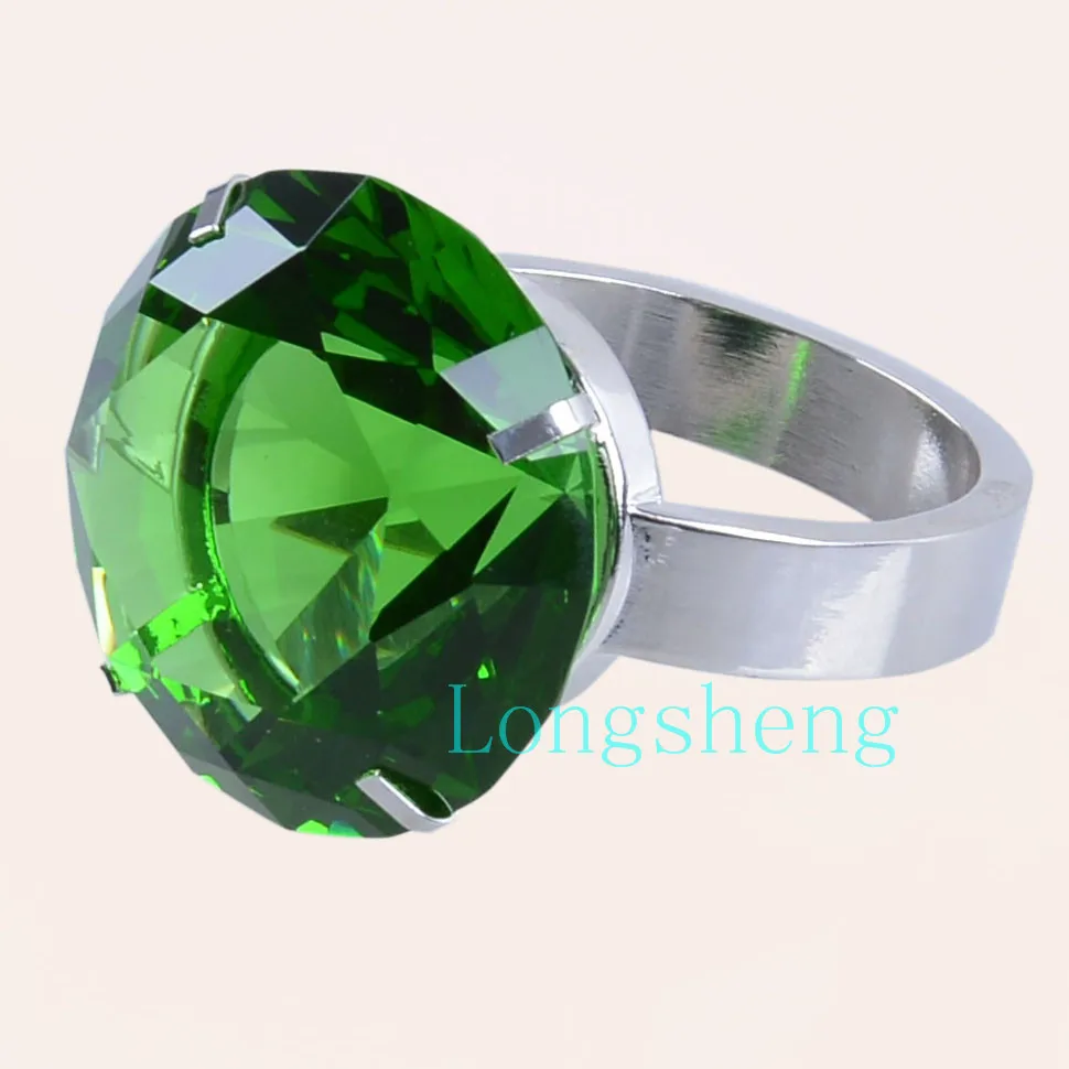 Кольца для салфеток стеклянные стразы с зеленым Искусственным изумрудом|napkin rings