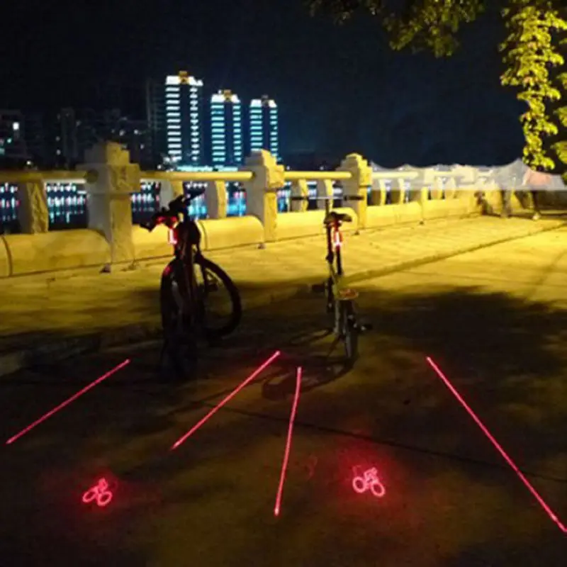 Новинка 2017 умный лазерный задний светильник для велосипеда 5 СВЕТОДИОДНЫЙ