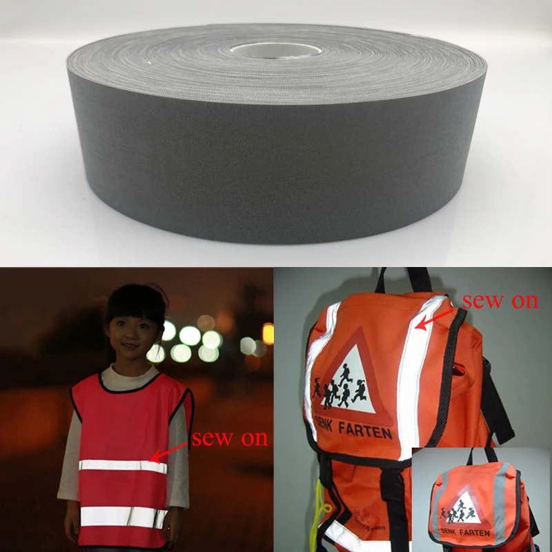 

Безопасная серая светоотражающая ткань для пришивания одежды