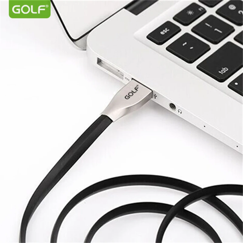 GOLF 1 м цинковый сплав TPE плоский Micro USB кабель для синхронизации данных и зарядки