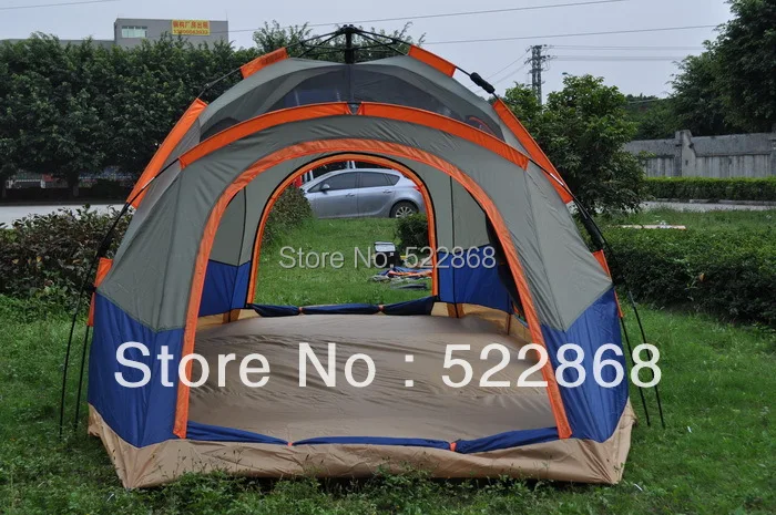 Полностью автоматическая двухэтажная палатка для кемпинга с двумя залами 6 8