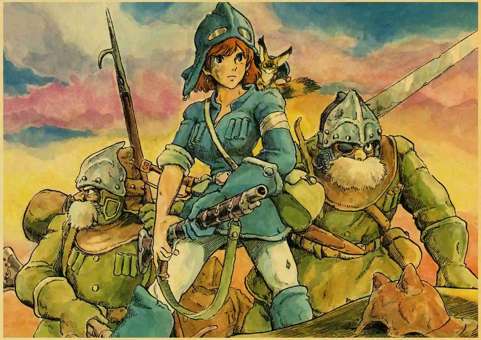 Miyazaki Hayao комикс фильм наушники крафт бумага Ретро плакат для кафе бар настенный