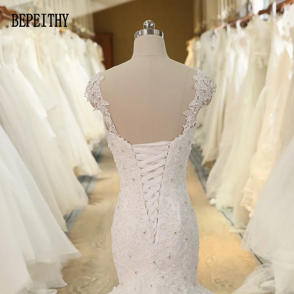BEPEITHY Настоящее фото халат De Mariage Кружева Vestido Novias старинные свадебные платья