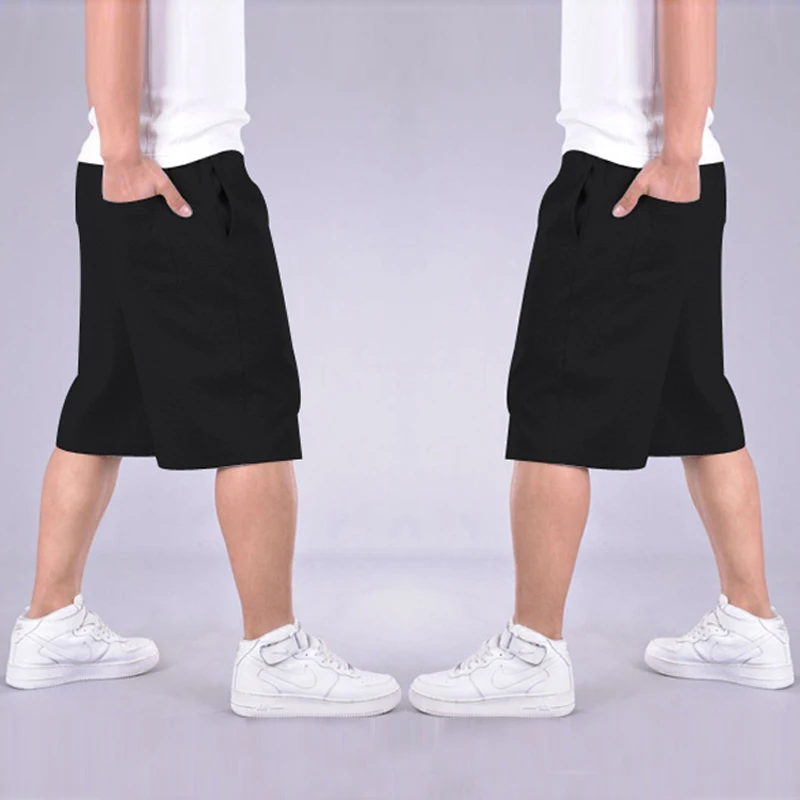 Большой Размеры шорты Для мужчин Мешковатые Свободные эластичные из хлопка