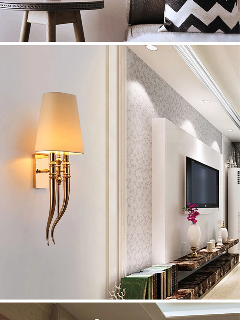 Vintag living room bedroom bedside aisle creative LICAN iron wall Sconce lights Vintage wall fixture Luces Lampara de pared