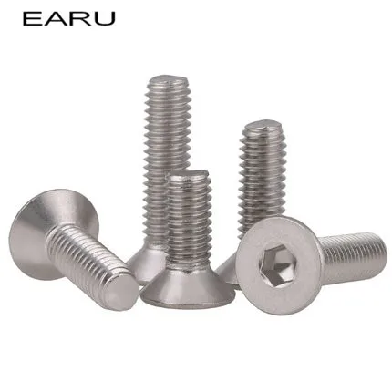 80 pieces M4*8 mm 304 Stainless Steel Inner Hex socket Countersunk Flat Cap Cup Head Screws Bolt DIN7991 Standard | Обустройство дома