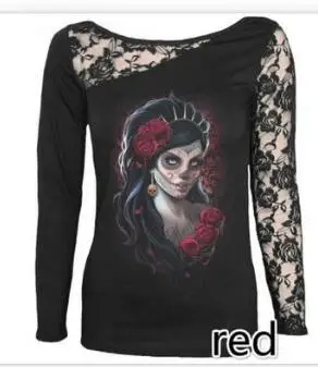 30 шт. оптовая продажа быстрая доставка модная женская футболка с принтом черепа