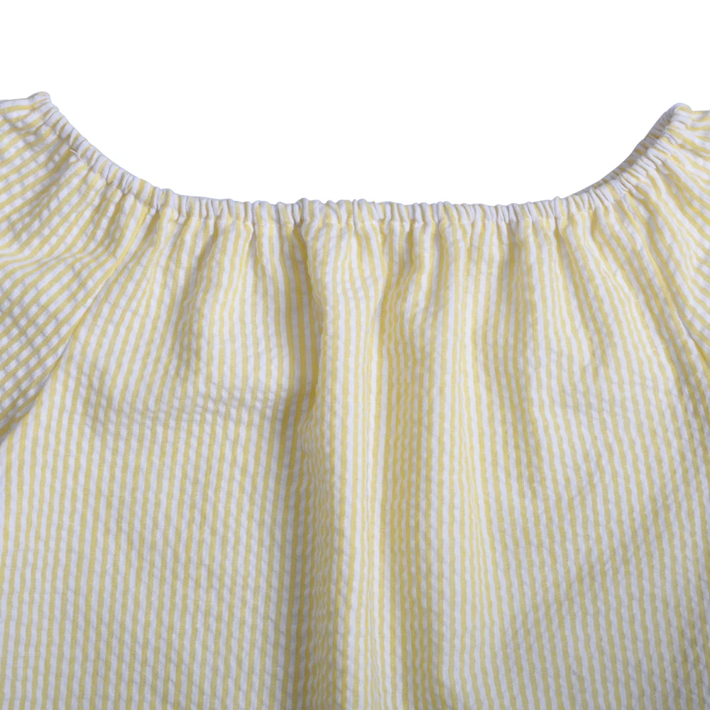 Baby Girls Boutique outfit Kids Yellow Summer set Seersucker CONICE NINI Girl Clothes Outfit | Детская одежда и обувь
