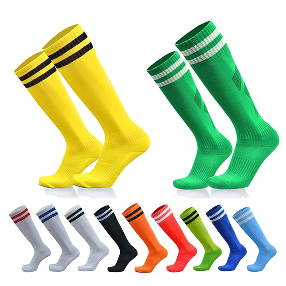 

Professional Adult children's Long Team football socks Over Knee-high Cotton striped kids Socks Male Female Sport Soccer socks