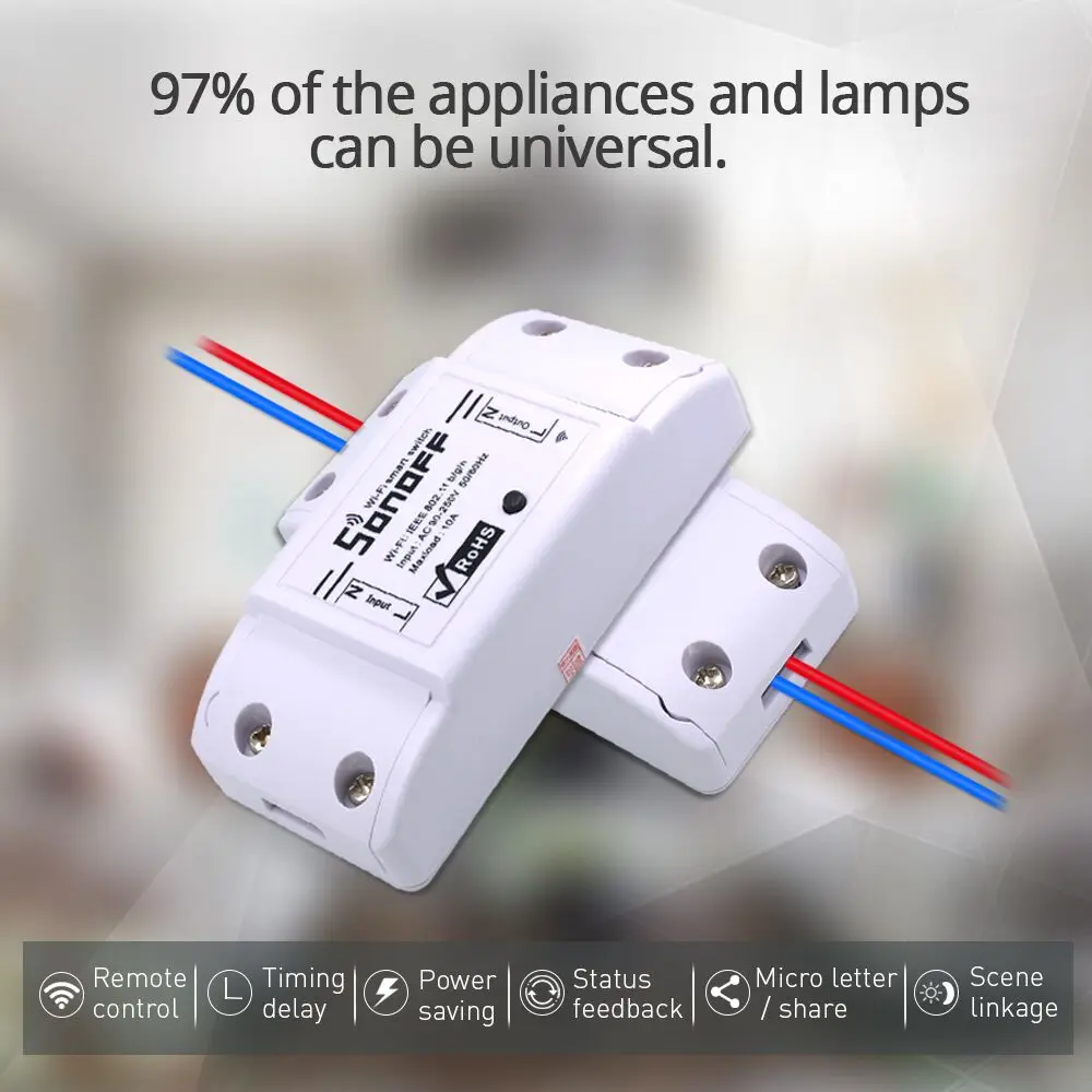 SONOFF Basic 10A 220 В Wifi переключатель беспроводной модуль Таймер светильник беспроводной пульт дистанционного управления Поддержка Smart/Google домашняя Автоматизация Alexa