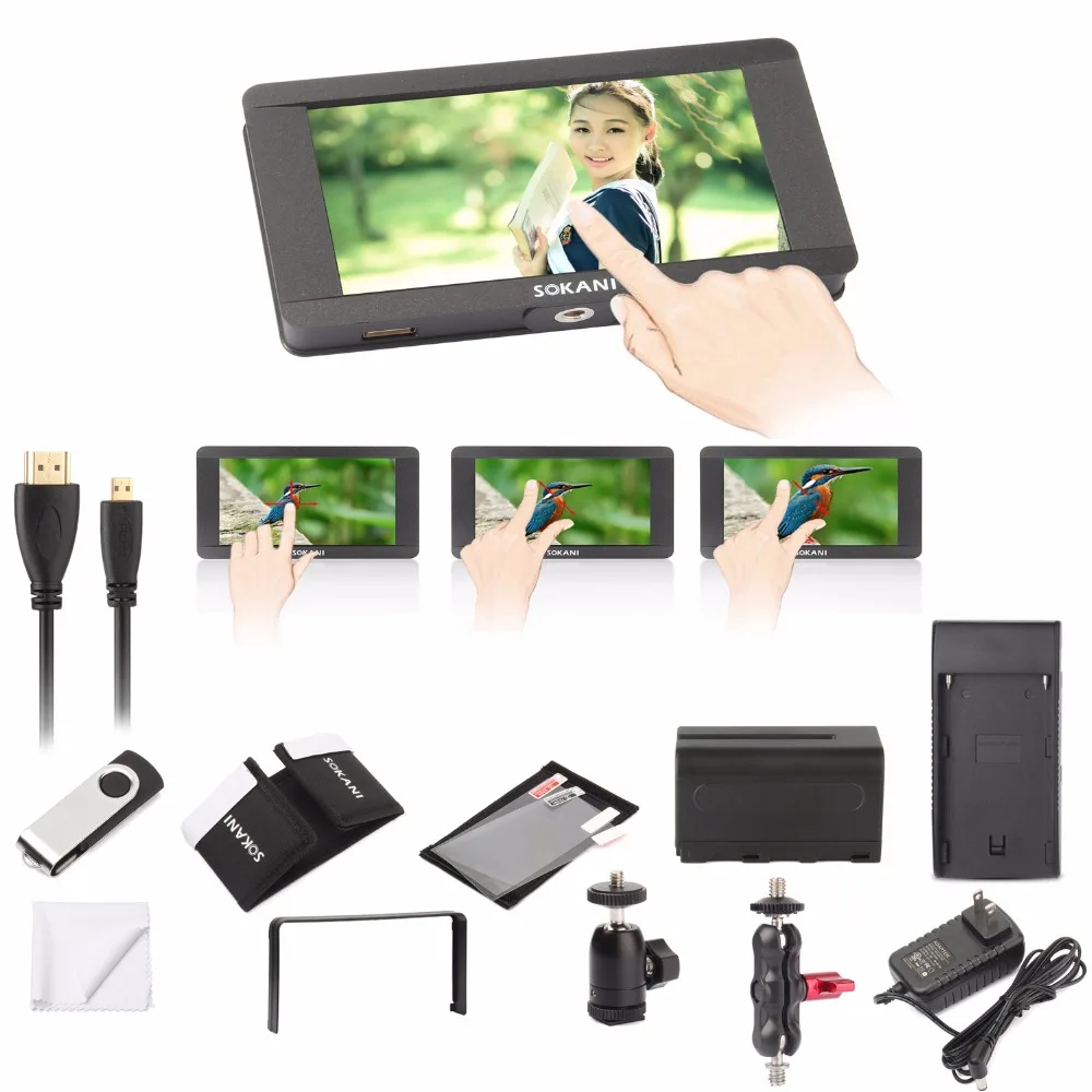 Sokani SK-5 5 4K Поддержка сигнала и сенсорный экран 1920x1080 HDMI накамерный ЖК-монитор для sony Zhiyun Crane