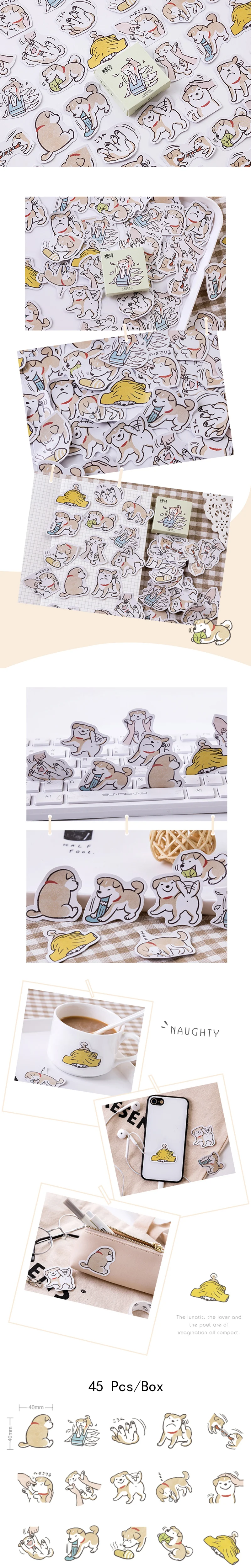 45 шт./кор. с милыми животными Косплей Shiba «Лисья Секретная служба»(Inu собака мини декорации бумажные наклейки украшения DIY альбом дневник в стиле Скрапбукинг этикетка наклейка