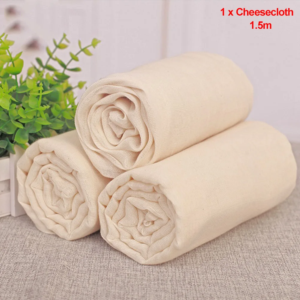 

1.5m Filter Unbleached Breathable Fabric Natural Cheesecloth Cotton Cooking Twine Gauze Eco-friendly Reusable