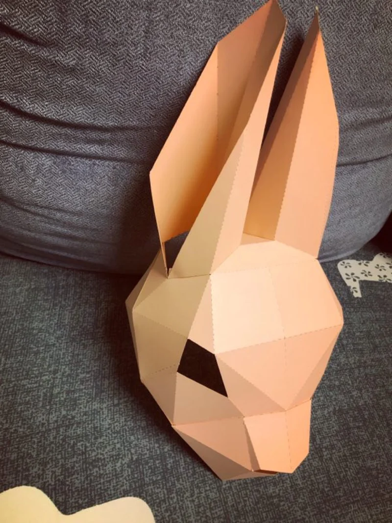 3D Бумажная Маска, модный костюм кролика, животных, косплей, сделай сам, бумага, ремесло, Маска модели, Рождество, Хэллоуин, выпускной вечер, вечерние, подарок