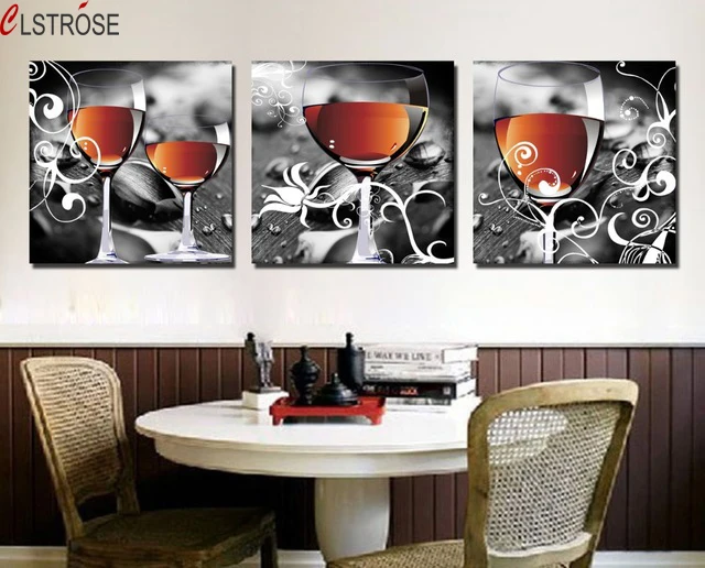 CLSTROSE Cuadros Decoracion бытовые бокалы для вина 3 шт. холщовые настенные художественные