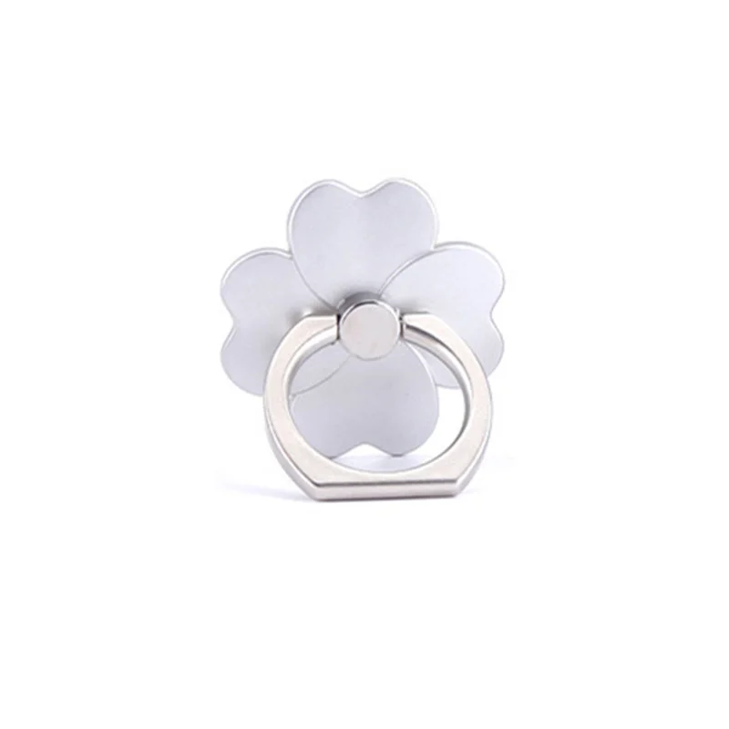 silver Four Clover Держатель телефона на палец подставки круглая ручка держатель телефона смартфоны для iphone 7 6 xiaomi mi8 5 plus сотовый кольцо-держатель мобильного телефона - Цвет: silver Four Clover