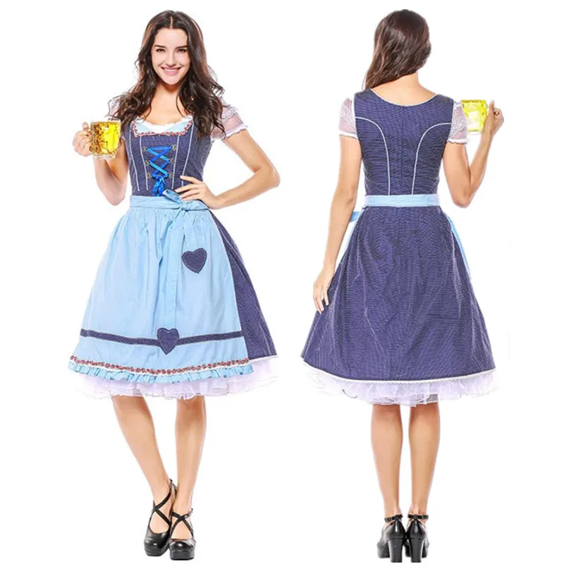 S XXXL традиционные Для женщин Dirndl Костюм Октоберфест немецкая девка горничной