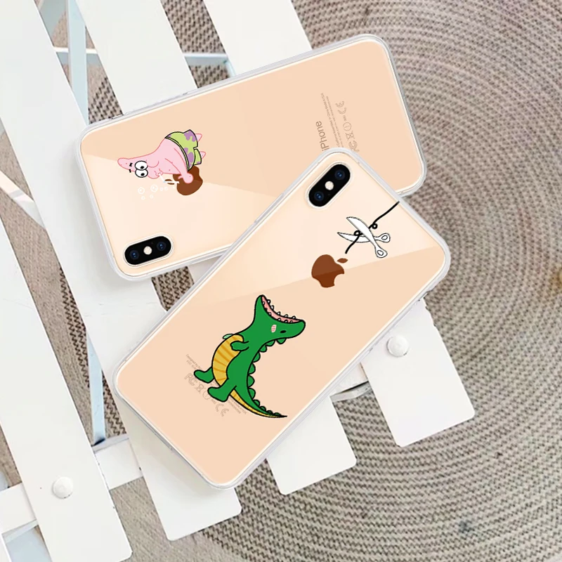 Прозрачный чехол для телефона iPhone X XS Max XR Tom Jerry мягкий силиконовый прозрачный iphone