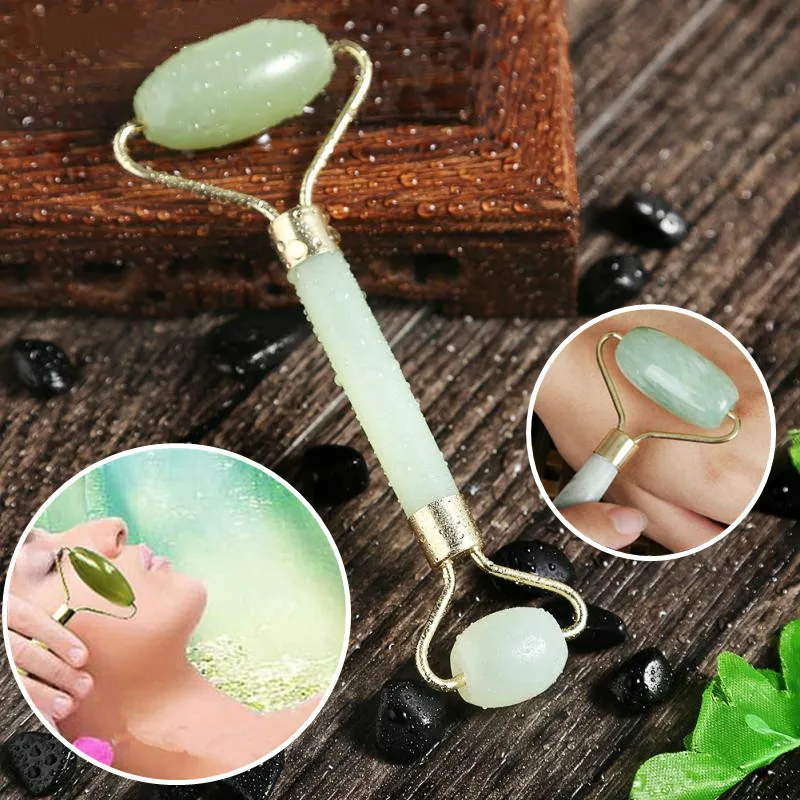 Двойной массажный ролик для лица, Jade, для похудения лица, для тела, для шеи, для природы, устройство, Прямая поставка, уход за кожей, инструменты для подтяжки лица