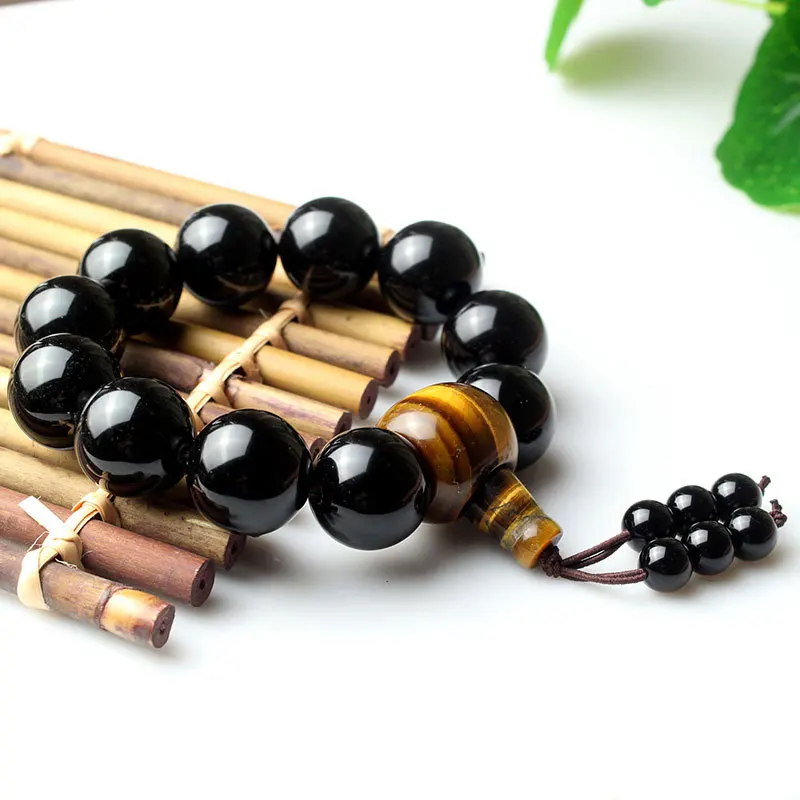 Браслет Будда из черного натурального кристалла подарок на день рождения для