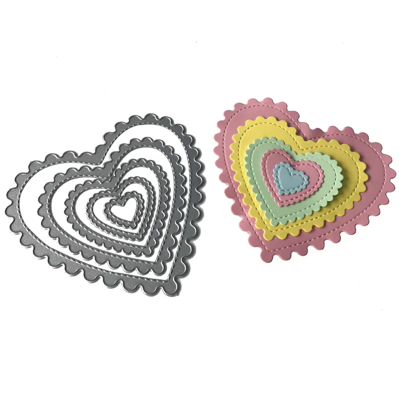 

WYSE Metal Cutting Dies Lace Frame Die Scrapbooking Love Heart Valentine Metal Die for Wedding Album die-cut card Craft Template