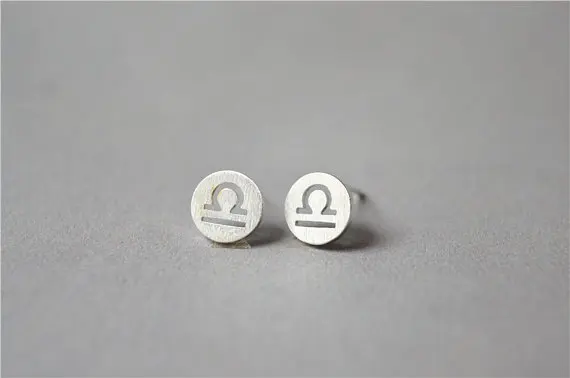 Весы серьги с знаками Зодиака знаки зодиака астрологические круглые аксессуары |