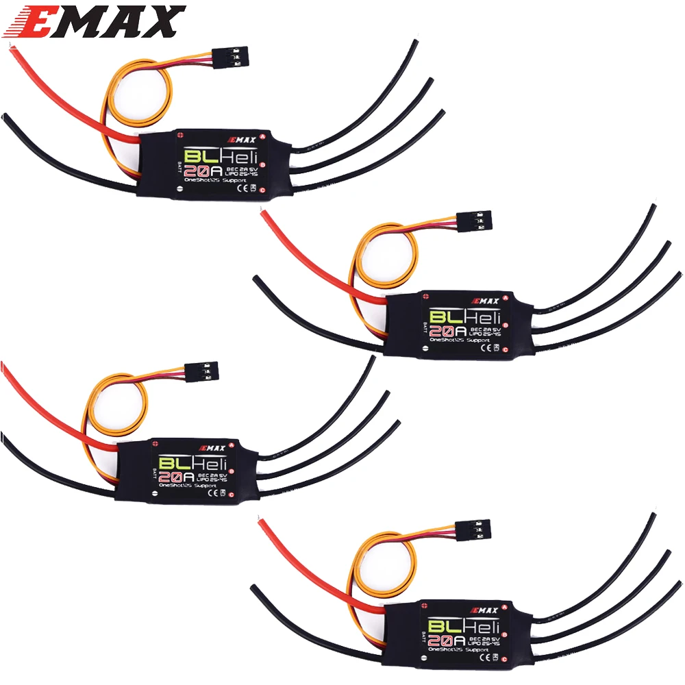 4 шт./лот EMAX BLHELI 20A 30A 2A 5V электрический регулятор скорости для квадрокоптера QAV250 250