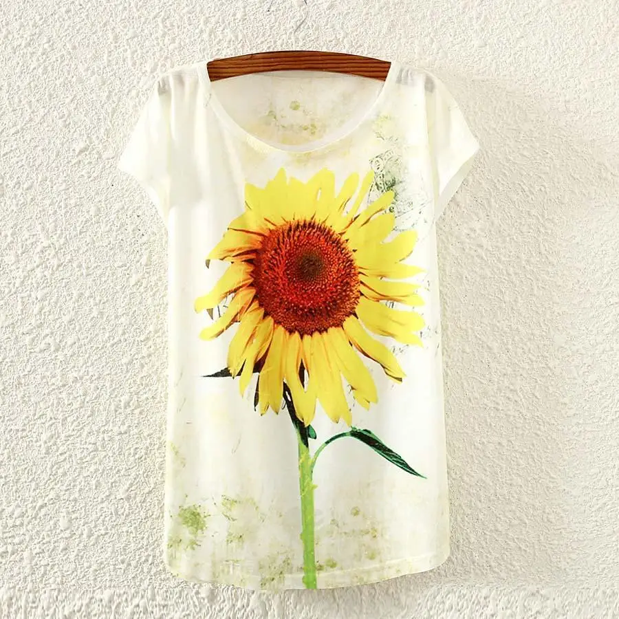 Женская футболка с принтом колесо обозрения летняя коротким рукавом 2015 модная в