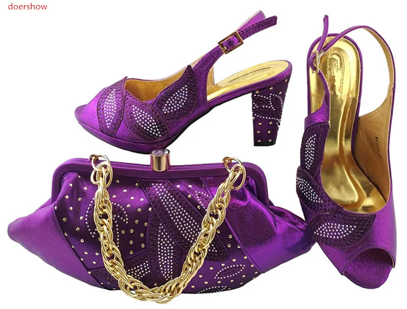 Doershow/Высококачественная женская обувь со стразами новый дизайн комплект из