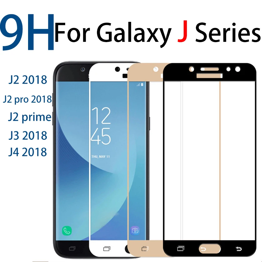 С уровнем твердости 9 H Экран протектор для samsung Galaxy J4 2018 закаленное Стекло полное