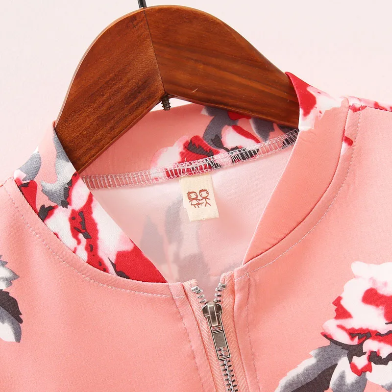 Fashion Spring Autumn Kids Girl Jacket Flower Casual Long Sleeve Zipper Trench Coats 1-5Yrs Girls Outerwear Children Clothing | Детская