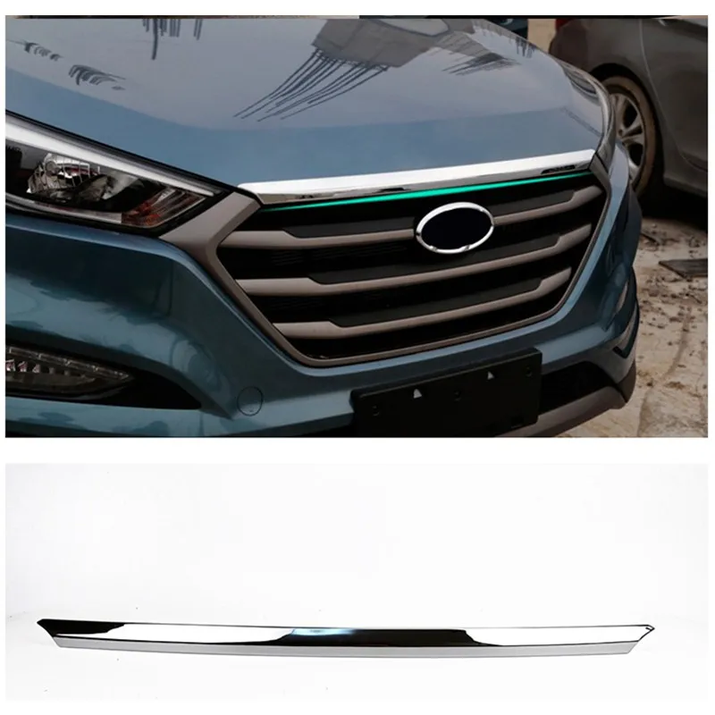 Для 2015 2016 2017 Hyundai Tucson ABS хромированный передний капот крышка накладки гриль