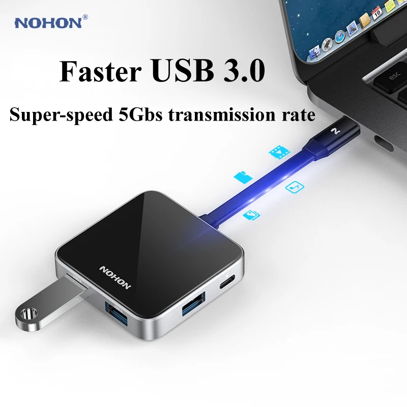 Концентратор USB C Nohon 3 0 адаптер HDMI Thunderbolt для MacBook Huawei P20 Pro Mate10 Samsung Galaxy S9 Note 9