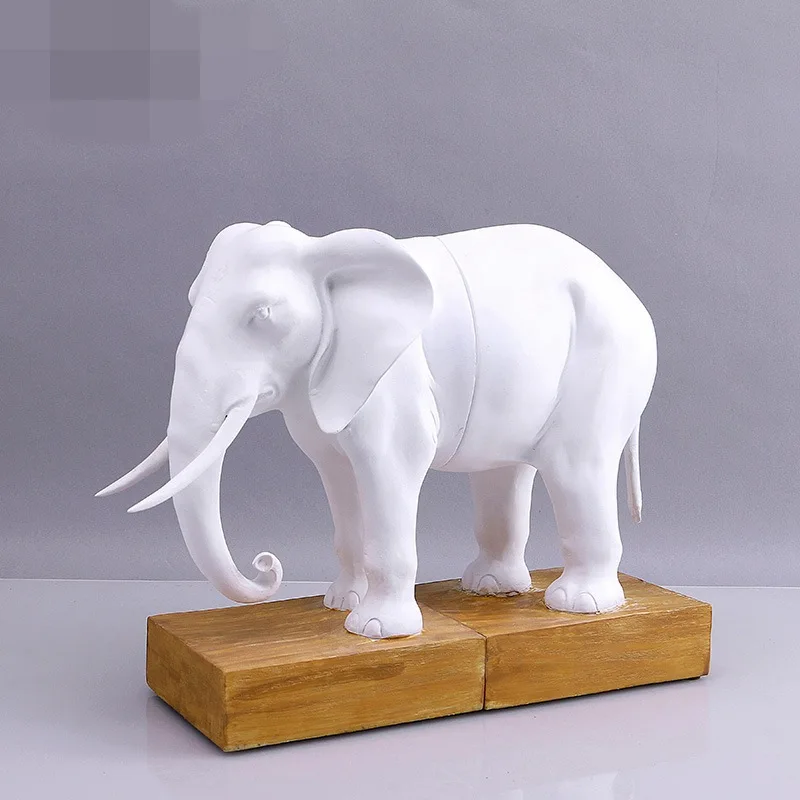 Home Decoration Accessories Bookend Resin Animal Elephant Figurines Model Miniature Creativity Handwork Classic | Дом и сад